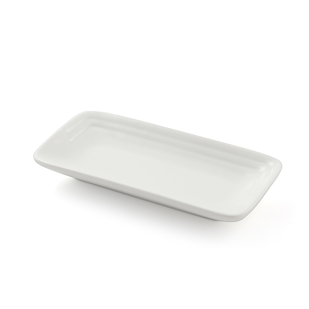 Porceletta Ivory Porcelain Rectangular Dish 5.5"