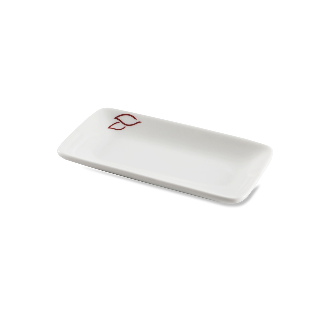 Porceletta Ivory Porcelain 5.5"" Rectangular Dish with Logo