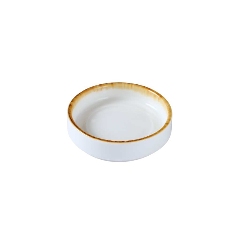 Porceletta Ivory Mocha Straight Round Dish 3"
