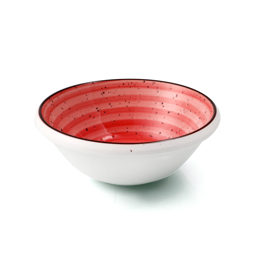 Porceletta Red Color Glazed Porcelain Mezza & Salad Bowl 6"