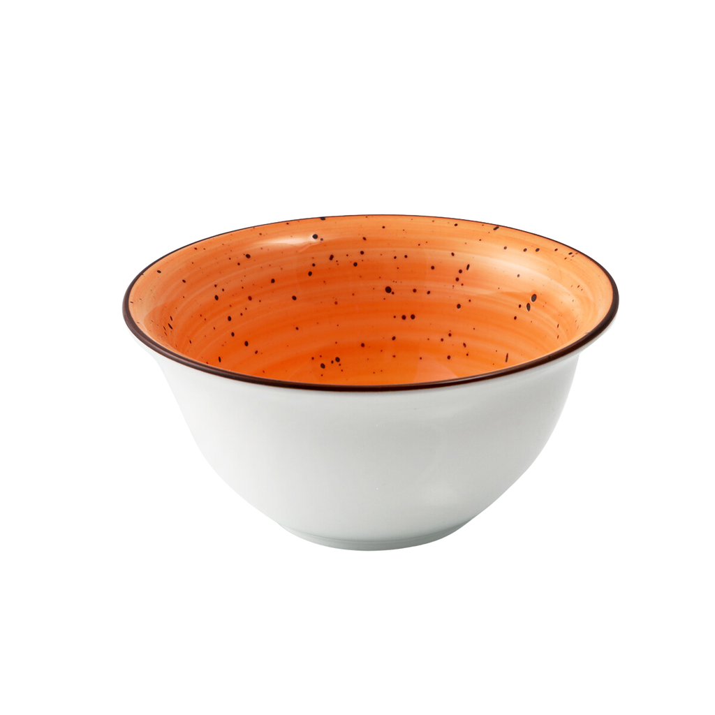 Porceletta Orange Color Glazed Porcelain Bowl 14.5 cm