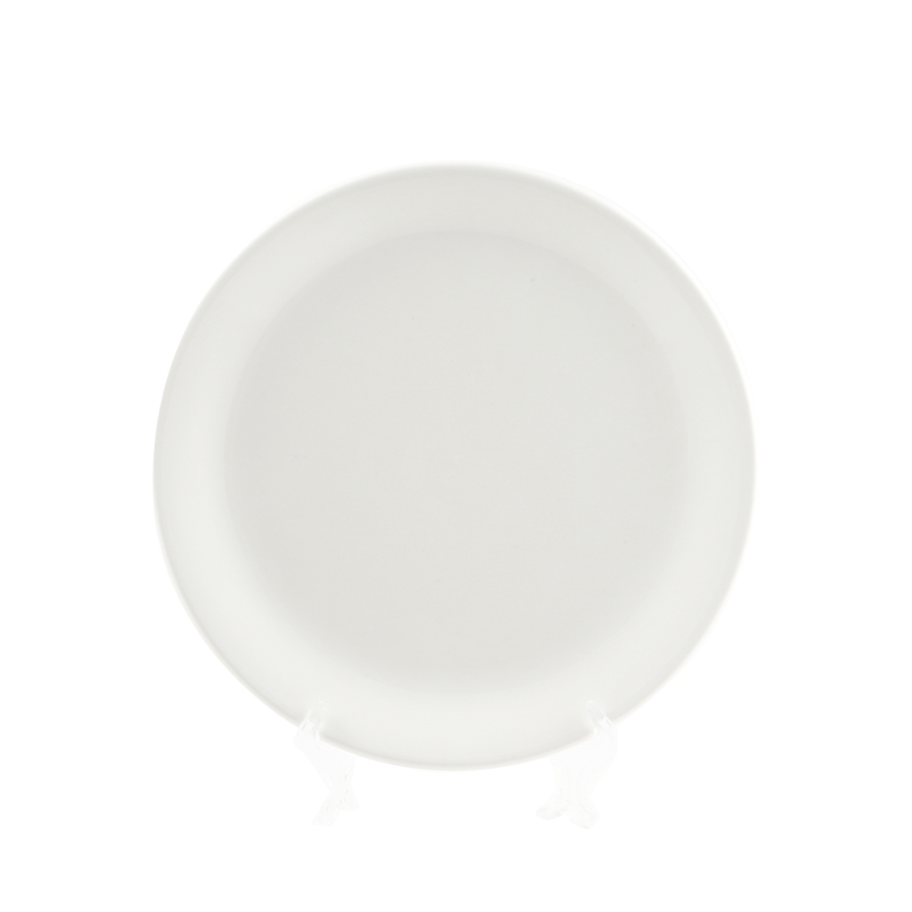 Porceletta Ivory Porcelain Round Flat Platter High Egde 23 cm