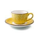 Porceletta Yellow Color Glazed Porcelain Coffee Cup & Saucer 80 ml