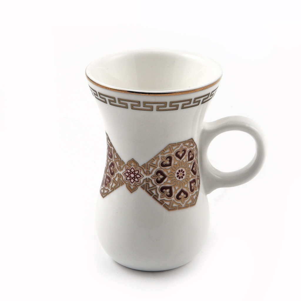 Porceletta Ivory Porcelain Belly Tea Cup Set of 6