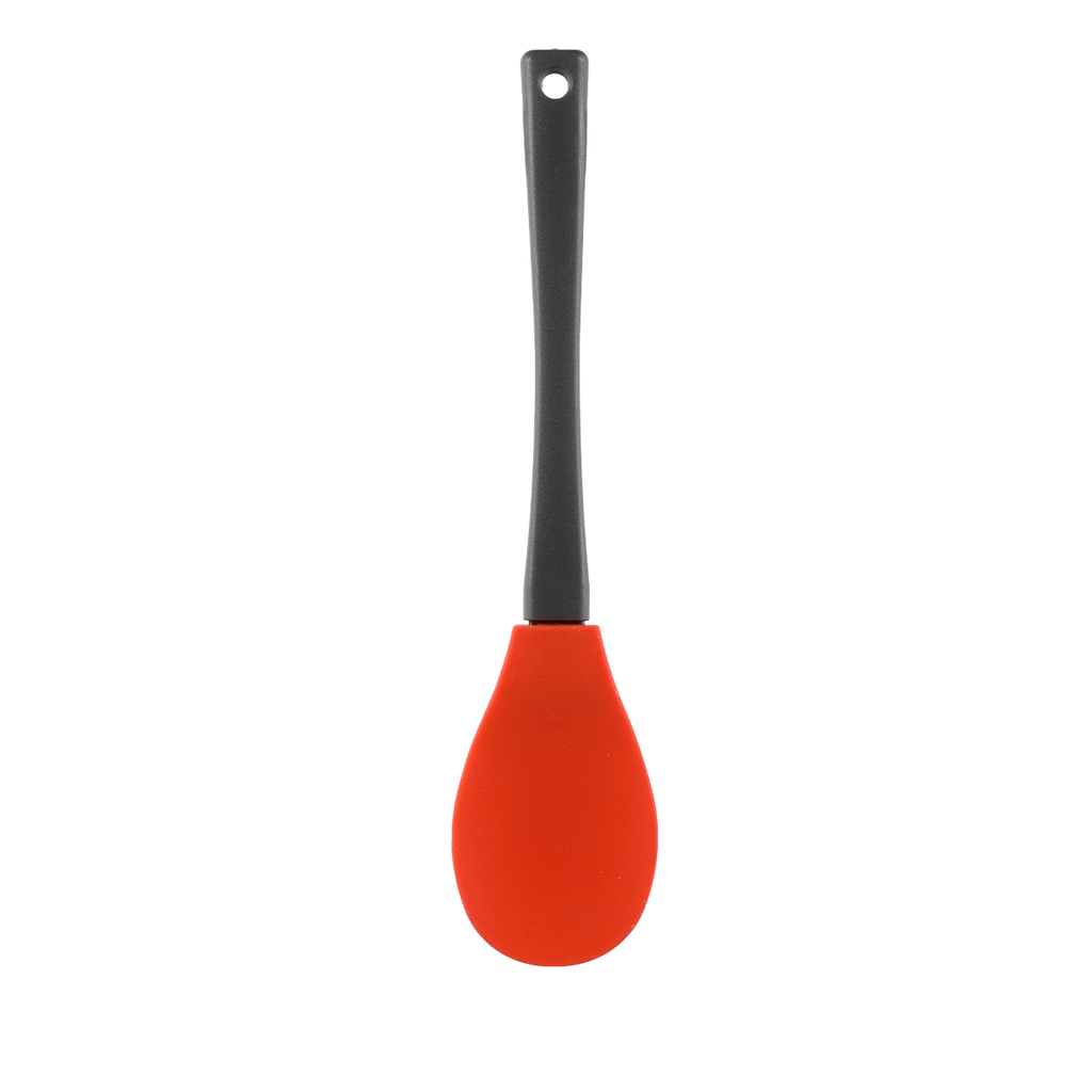 Vague Silicone Orange Serving Spoon with Handle