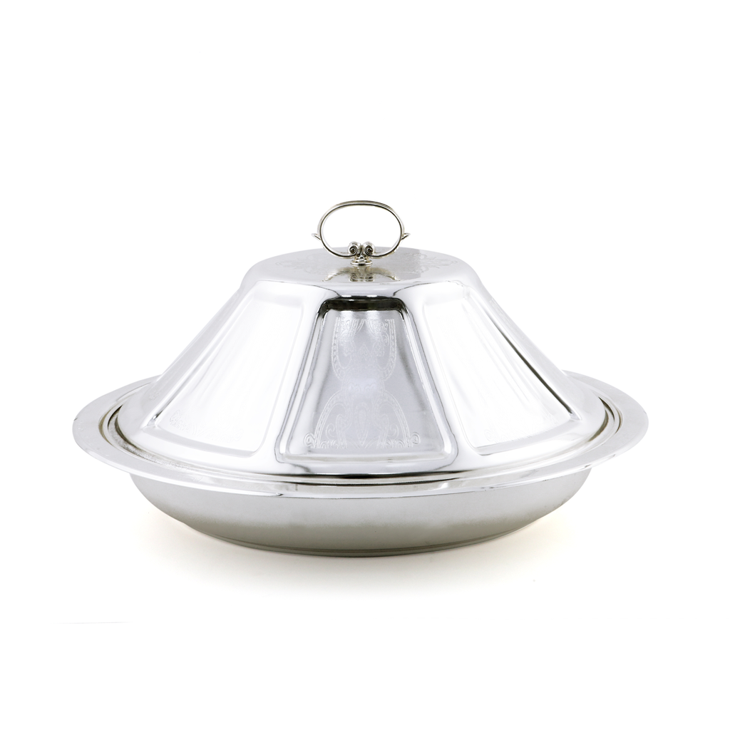 Vague Steel Ouzi Steel Serving Platter 48 cm,Silver