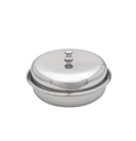 Vague Stainless Steel Entrée Round Dish with Lid 350 ml