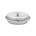 Vague Stainless Steel Entrée Oval Dish with Lid 600 ml