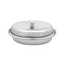 Vague Stainless Steel Entrée Oval Dish with Lid 750 ml