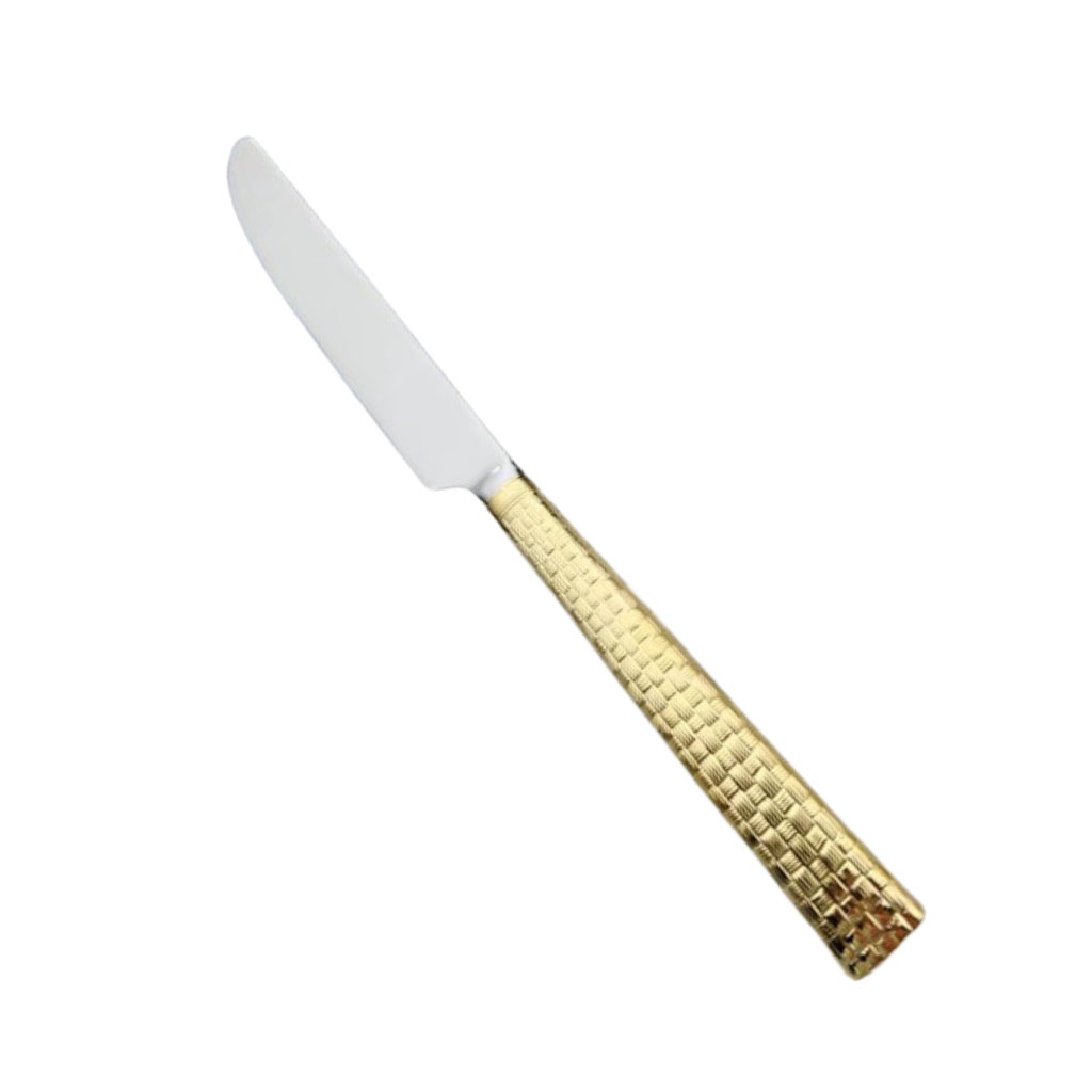 Vague Stainless Steel VIP Dinner Knife with Golden Handle