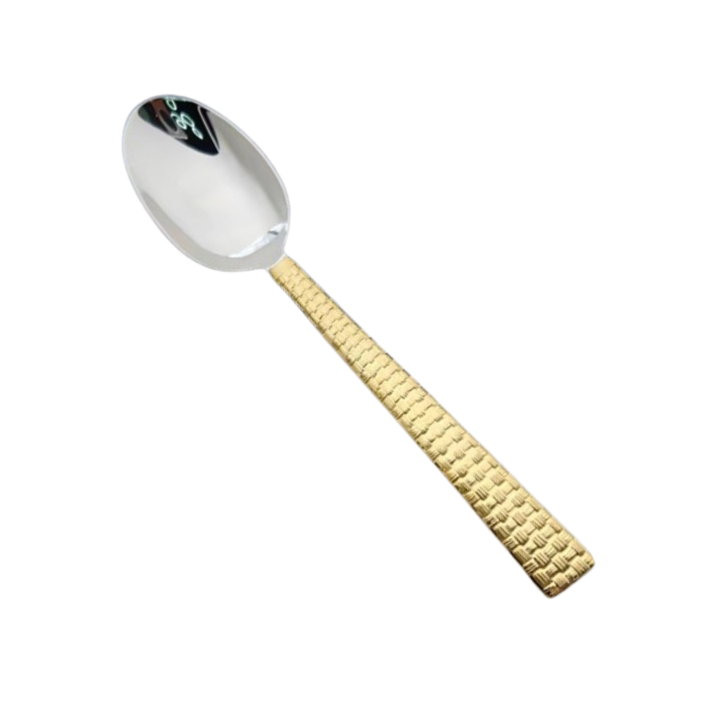 Vague Stainless Steel VIP Dinner Spoon with Golden Handle