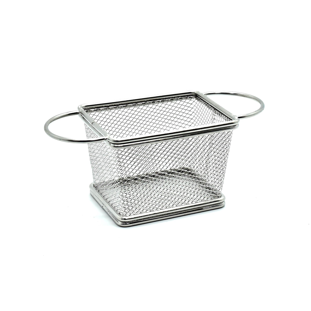 Vague Stainless Steel Reactangular Fry Basket with Handle