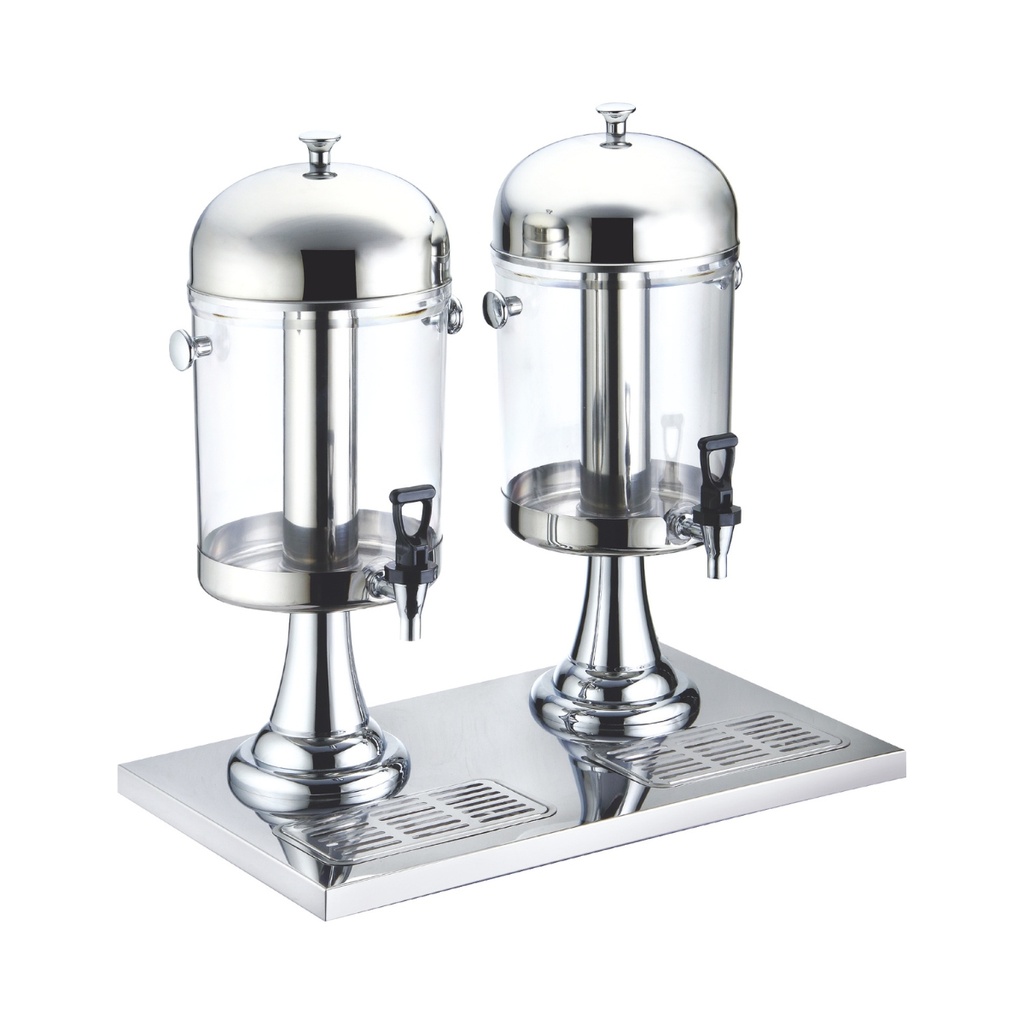 Vague Stainless Steel Double Juice Dispenser 8 Liter