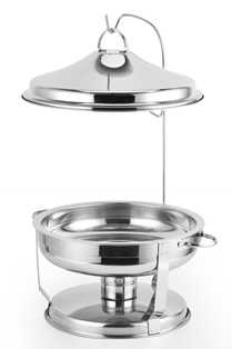 Vague Stainless Steel Round Chafing Dish withCover 6 Liter