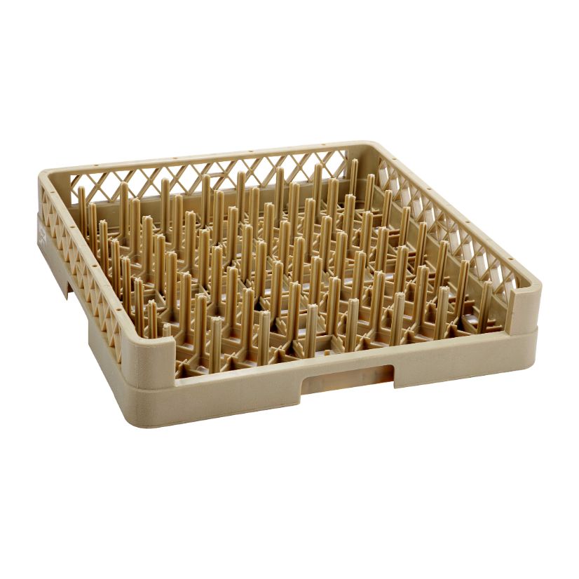 Vague Plastic 64-Comartment Open Plate & Tray Rack Beige