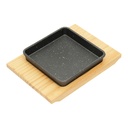 Vague Cast Iron Square Sizzling with Base 14 cm