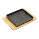 Vague Cast Iron Square Sizzling with Base 19 cm