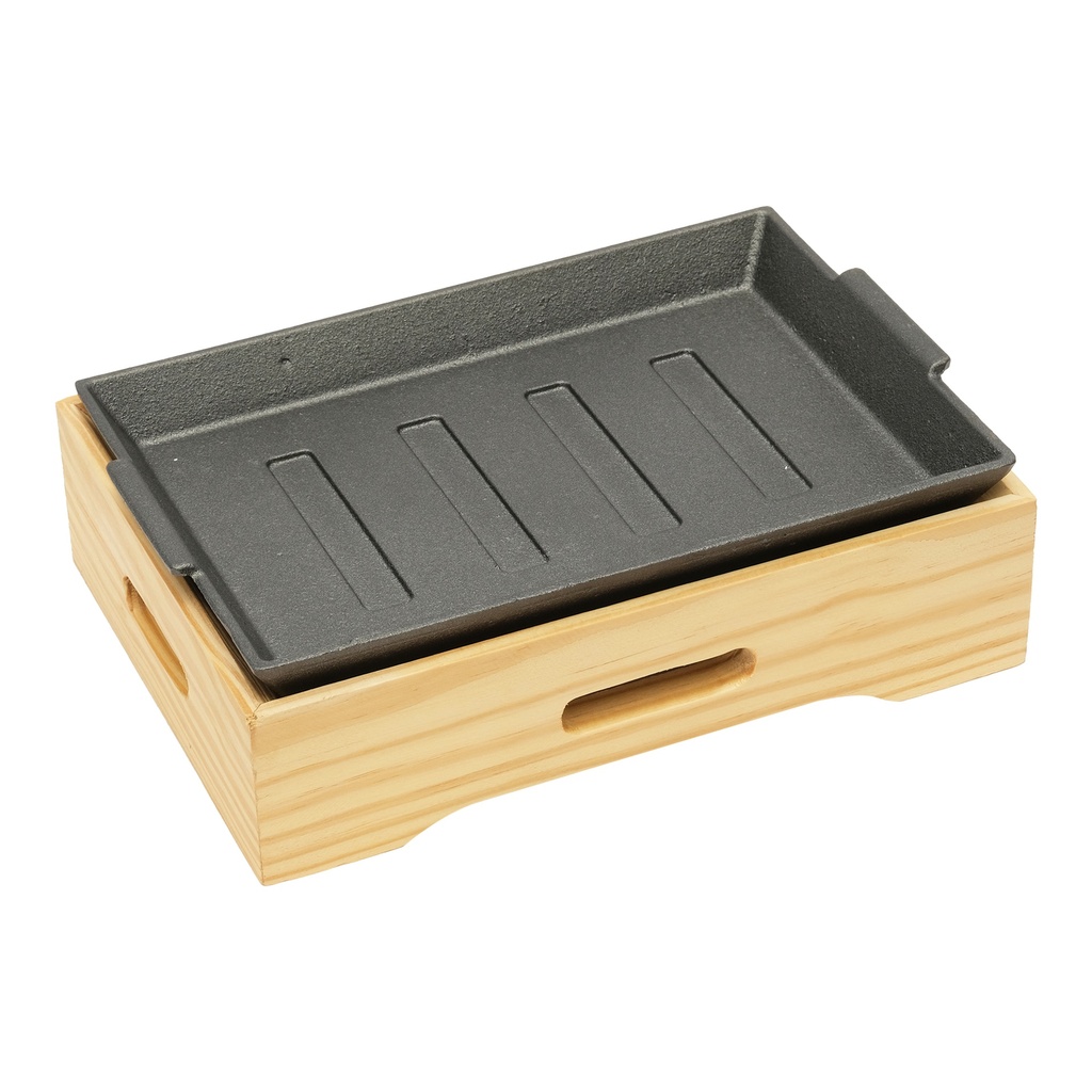 Vague Cast Iron Sizzling with Base 24 cm x 16 cm