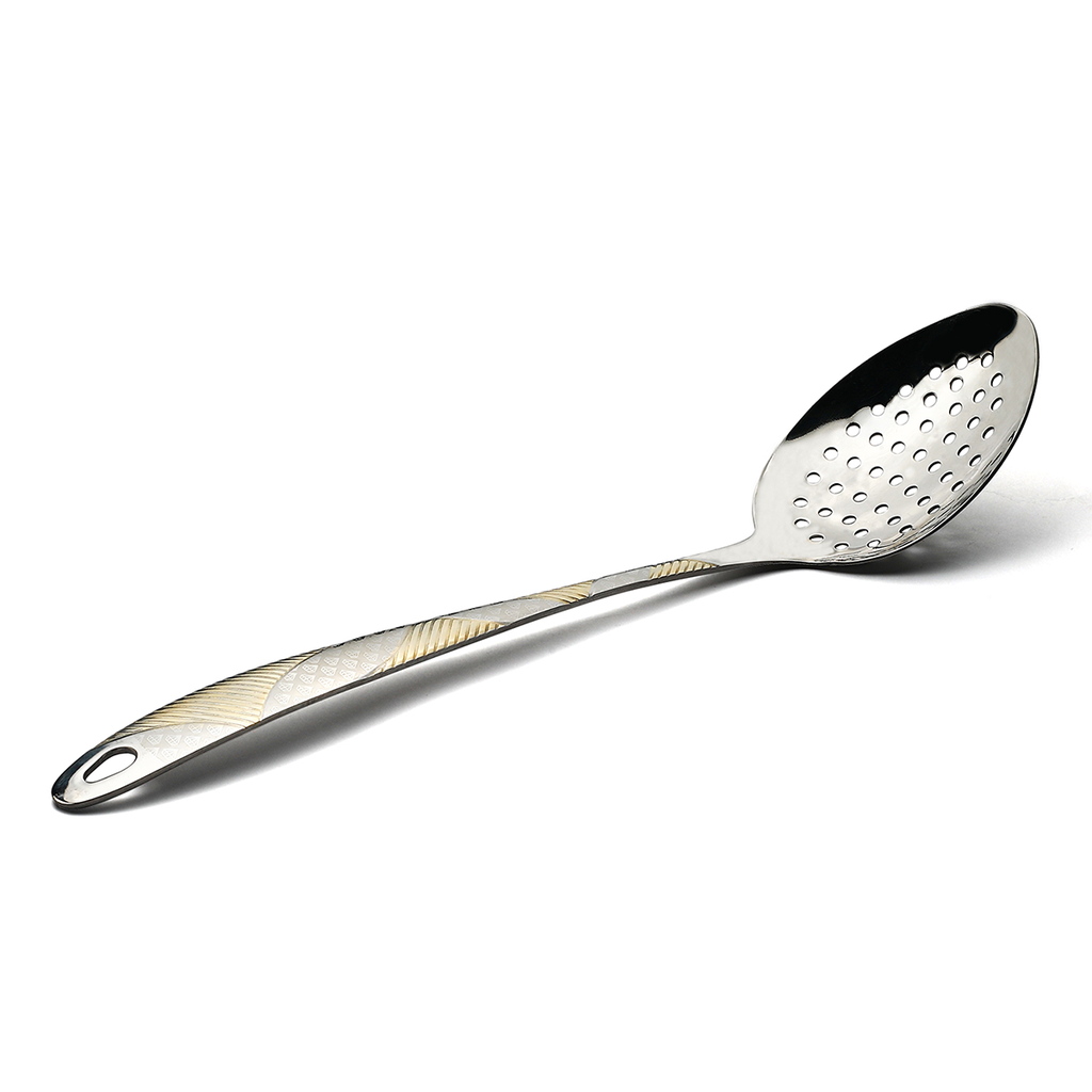 Vague Stainless Steel Serving Spoon with Hole 28 cm