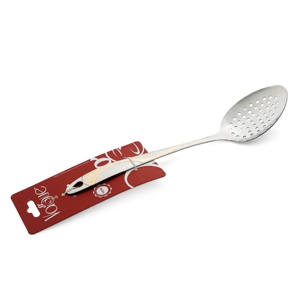 Vague Stainless Steel Serving Spoon with Hole 28 cm