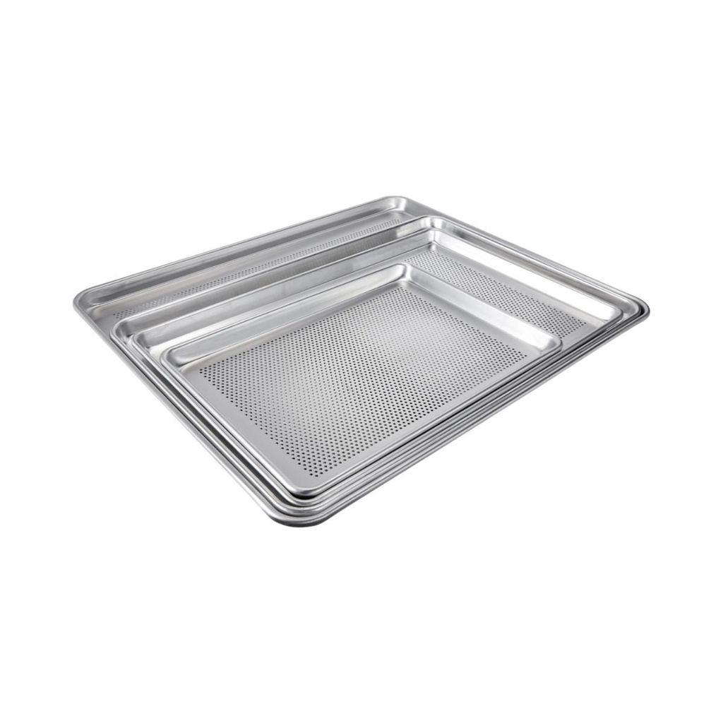 Vague Perforated Aluminum Alloy Baking Tray 46 x 33 x 2.7 cm Plain Surface