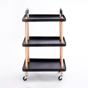 Vague Plastic Rect. 3 Tier Rolling Cart Black