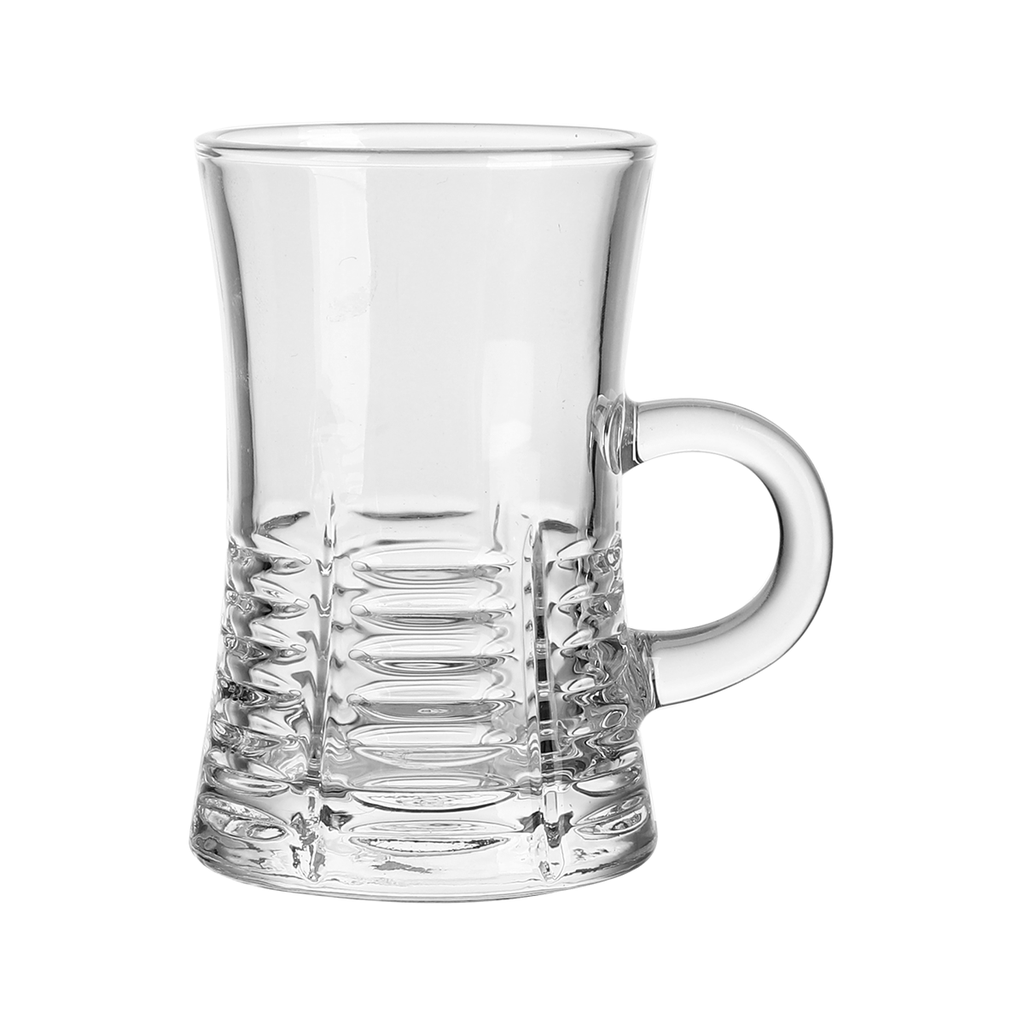 Vague 6 Pcs Glass Tea Cup 105 ml Set - V08 Design