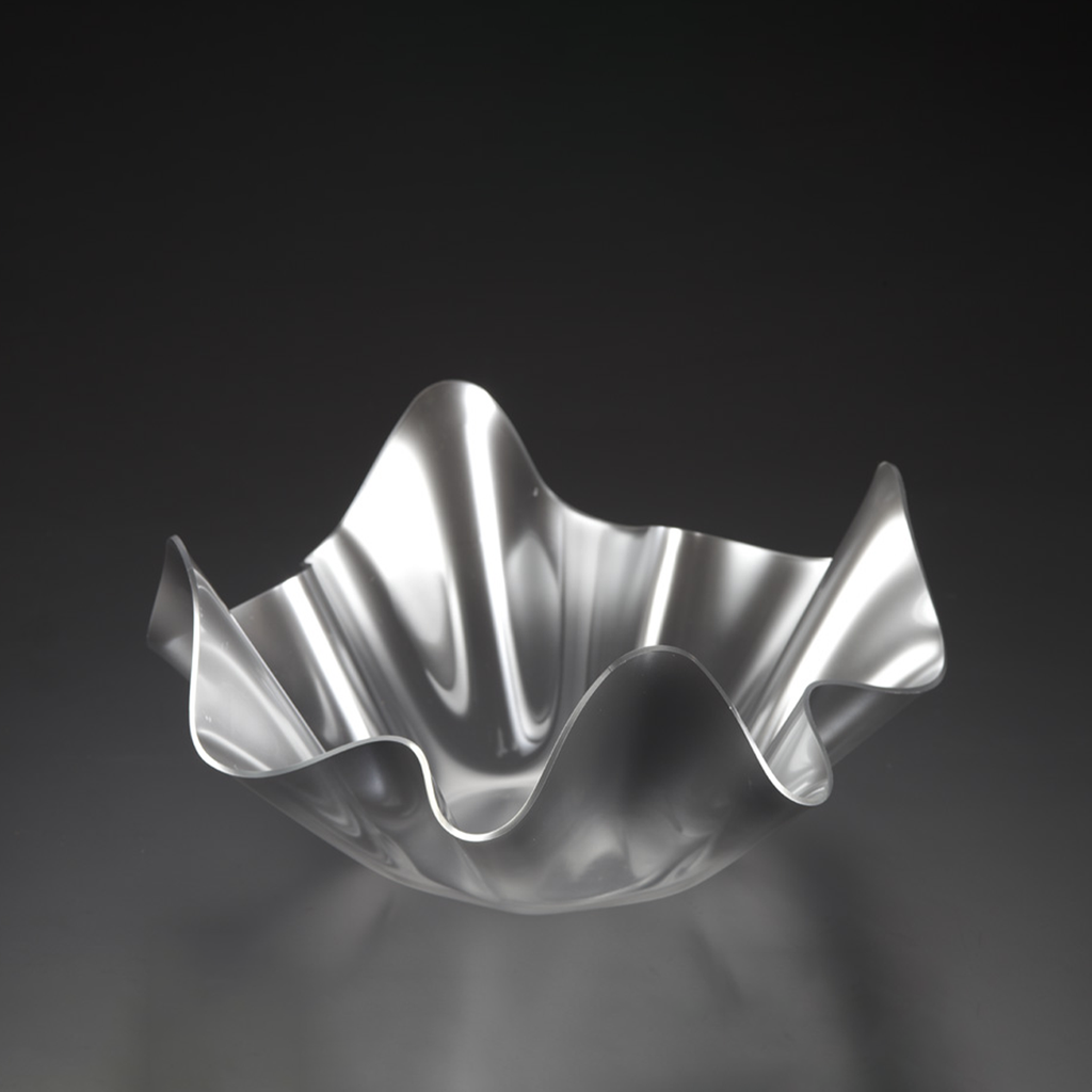Vague Acrylic Silver Fruit Bowl 17.5 cm