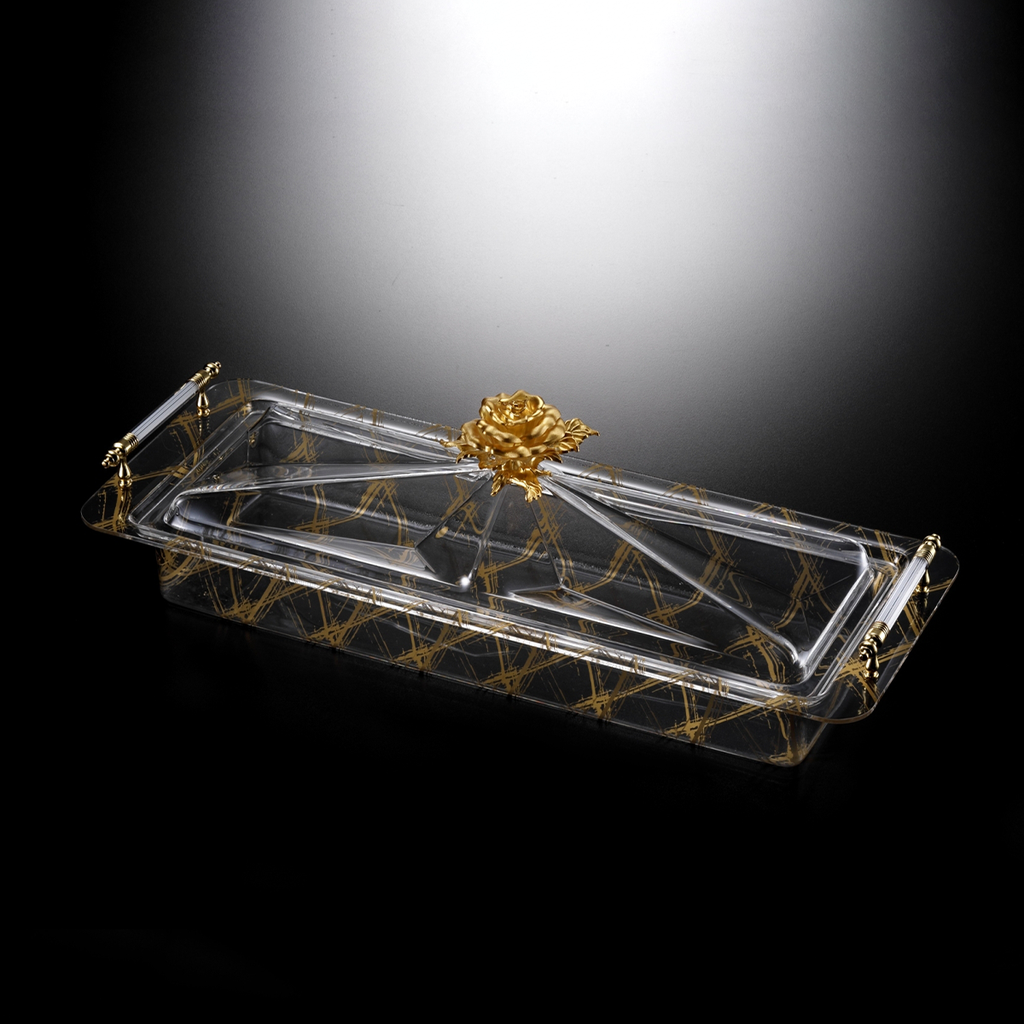 طقم تقديم أكريليك ڤاج- ذهبي