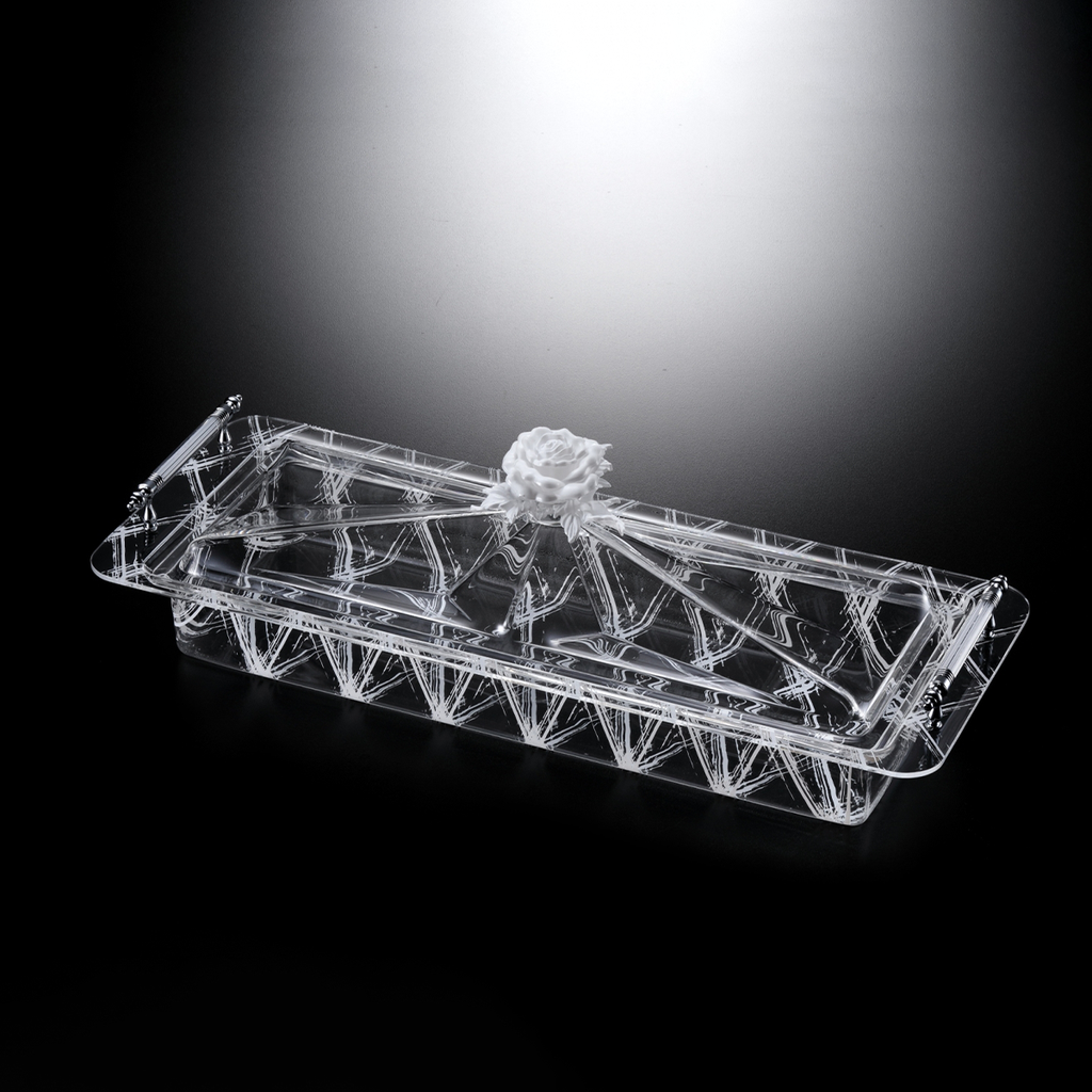 طقم تقديم أكريليك فاج أبيض