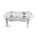 Vague 6 Pieces Silver & Clear Date Bowl Serving Set