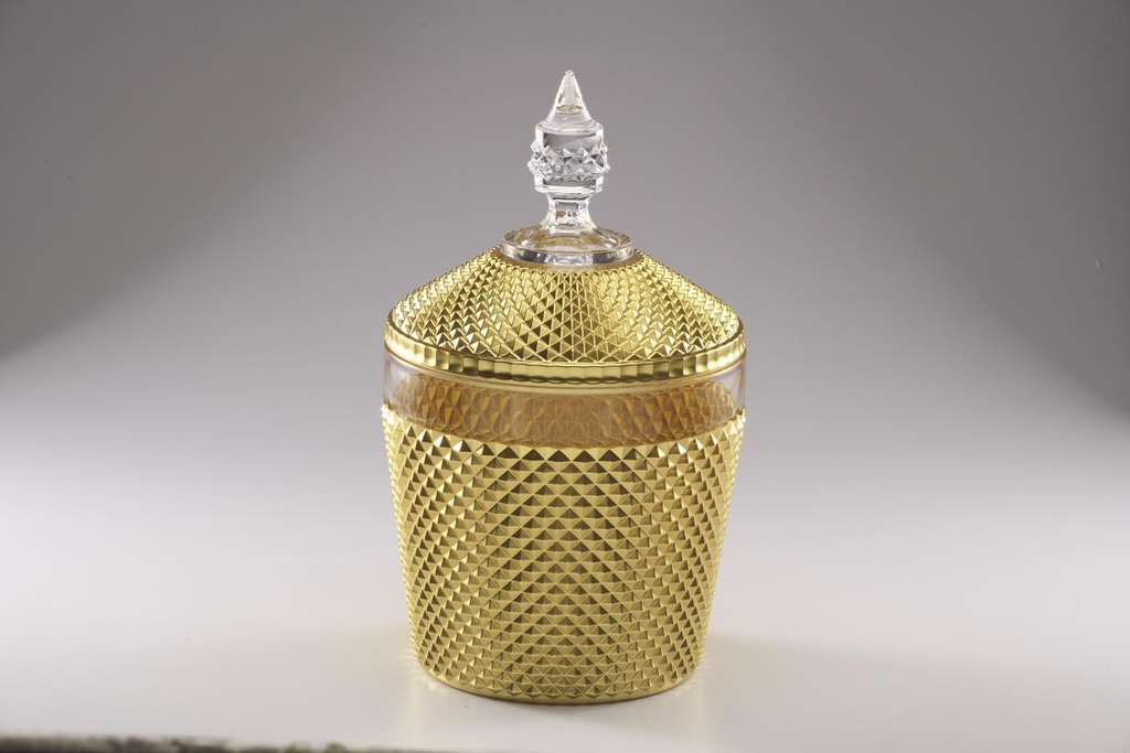 Vague Vague Golden Acrylic Diamond Bucket with Cover