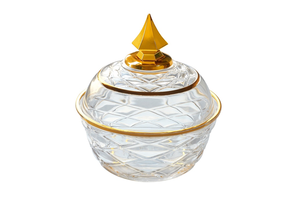 Vague Acrylic Transparent & Golden Dates Bowl Dia: 15 cm