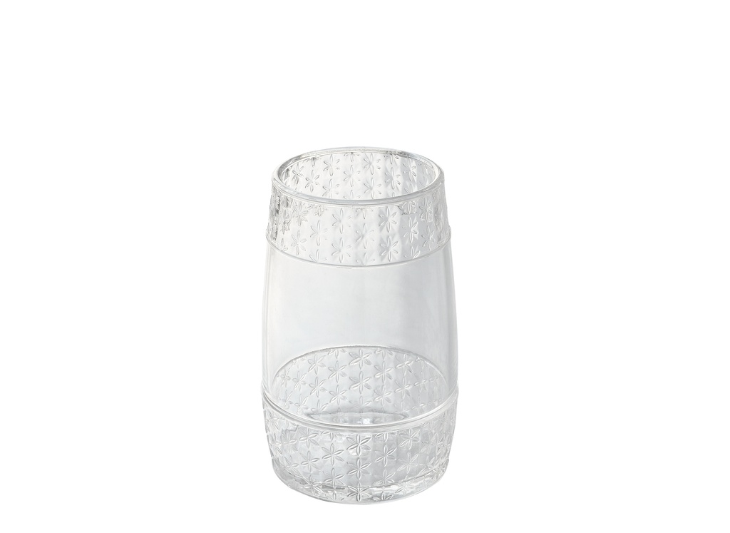 Vague Acrylic Transparent 6 Pieces Water Cup Set Horizontal Lines Design