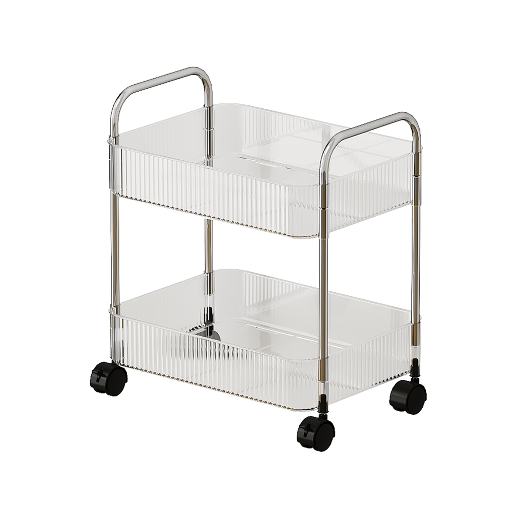 Vague 2 Tier Transparent Trolley Cart 40 cm x 28.5 cm x 44.4 cm