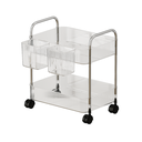 Vague 2 Tier Transparent Trolley Cart with 2 Baskets 40 cm x 28.5 cm x 44.4 cm