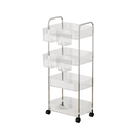 Vague 4 Tier Transparent Trolley Cart with 4 Baskets 40 cm x 28.5 cm x 95 cm