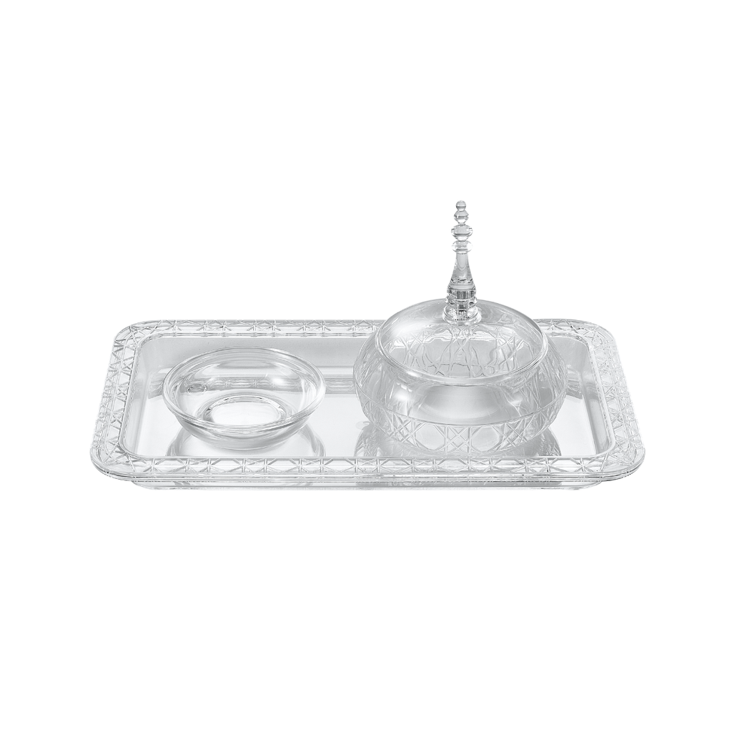 Vague Round Acrylic Date Bowls Set 26 x 15 cm