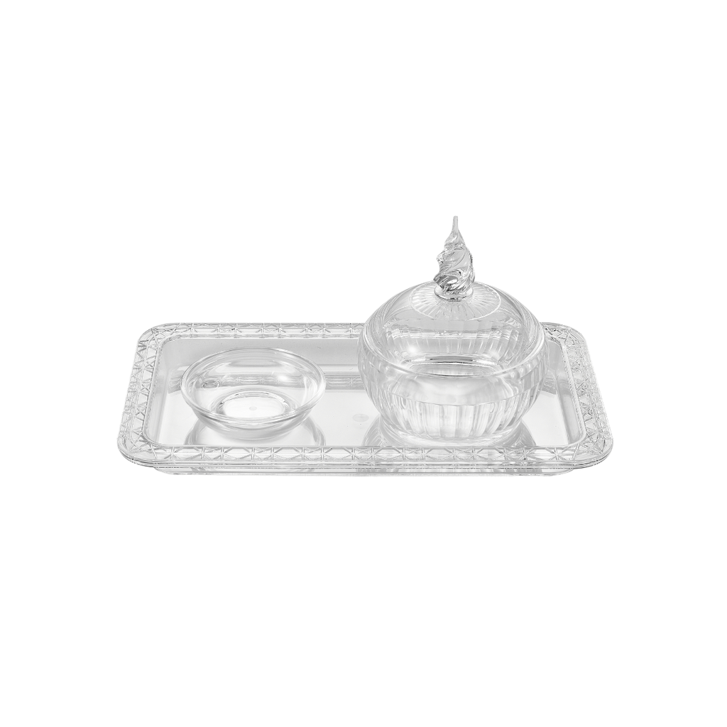 Vague Round Acrylic Date Bowls Set 26 x 15 cm