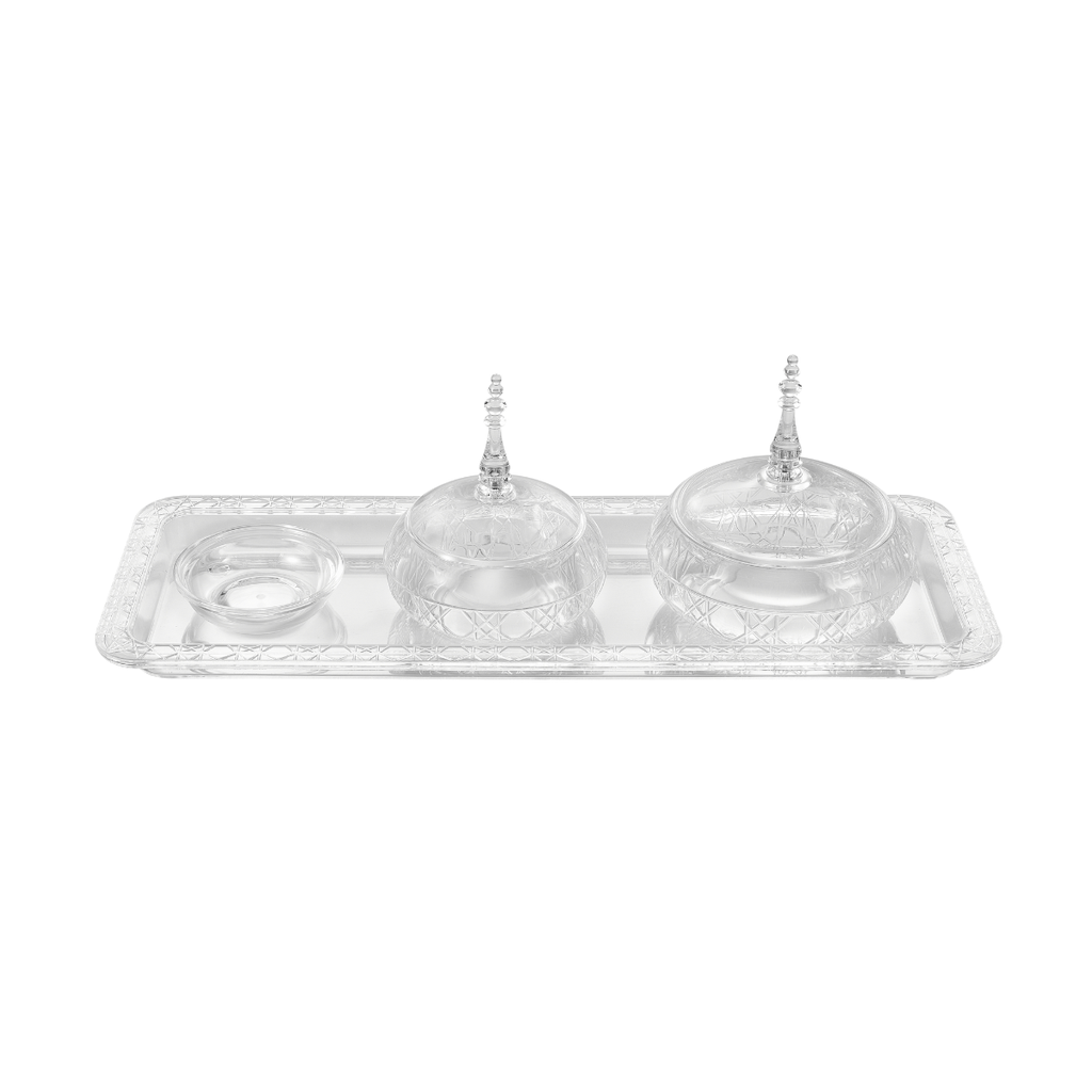 Vague Round Acrylic Date Bowls Set 42.5 x 15 cm