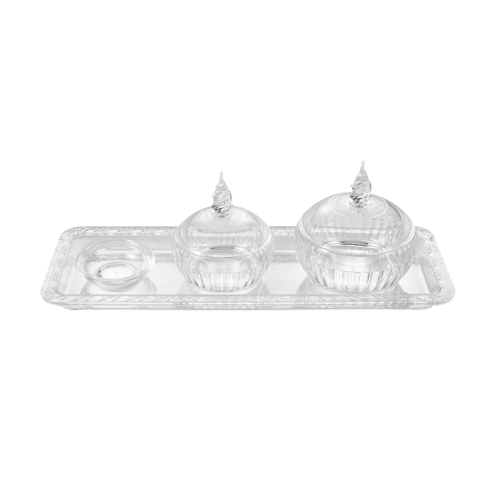 Vague Round Acrylic Date Bowls Set 42.5 x 15 cm