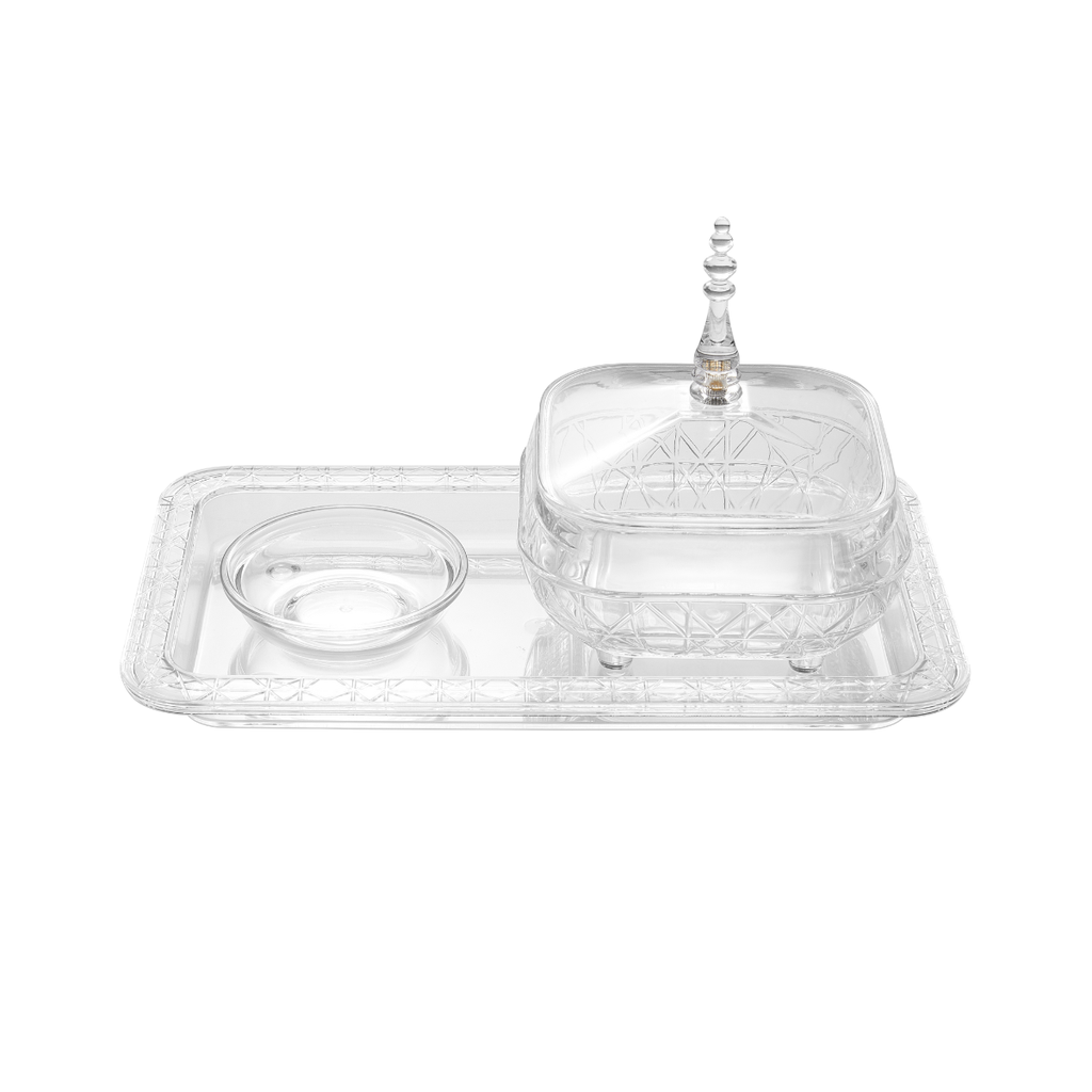 Vague Square Acrylic Date Bowls Set 26 x 15cm