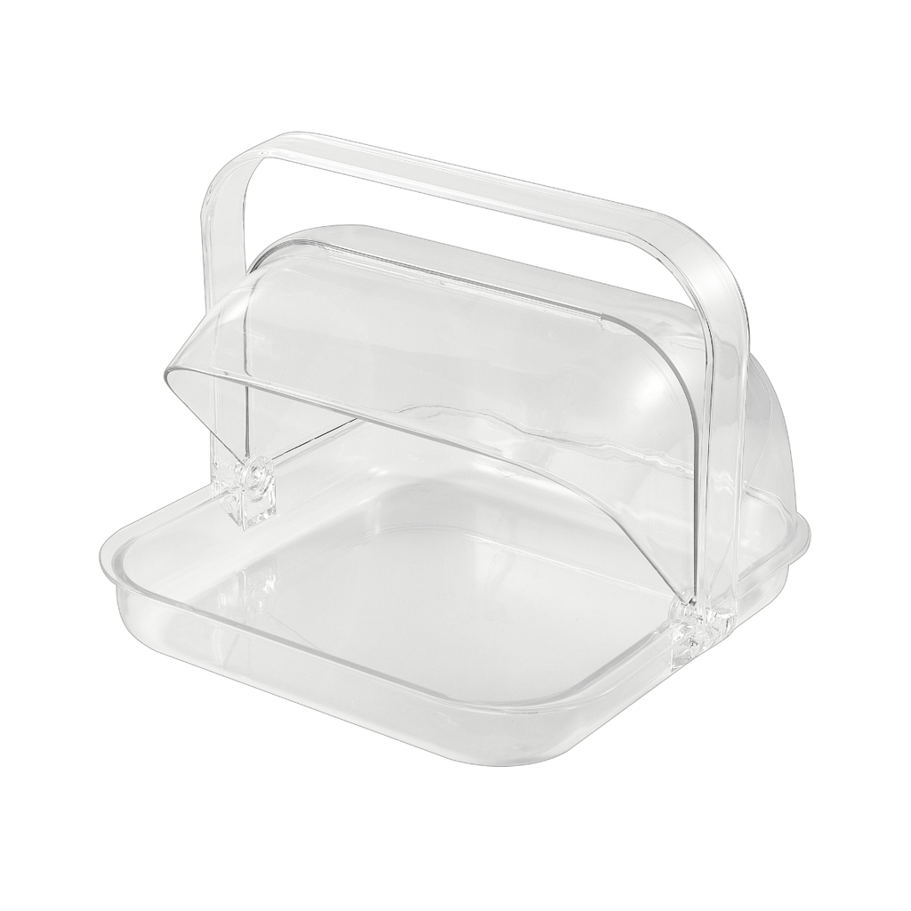 Vague Square Acrylic Candy Box With Handle 8"
