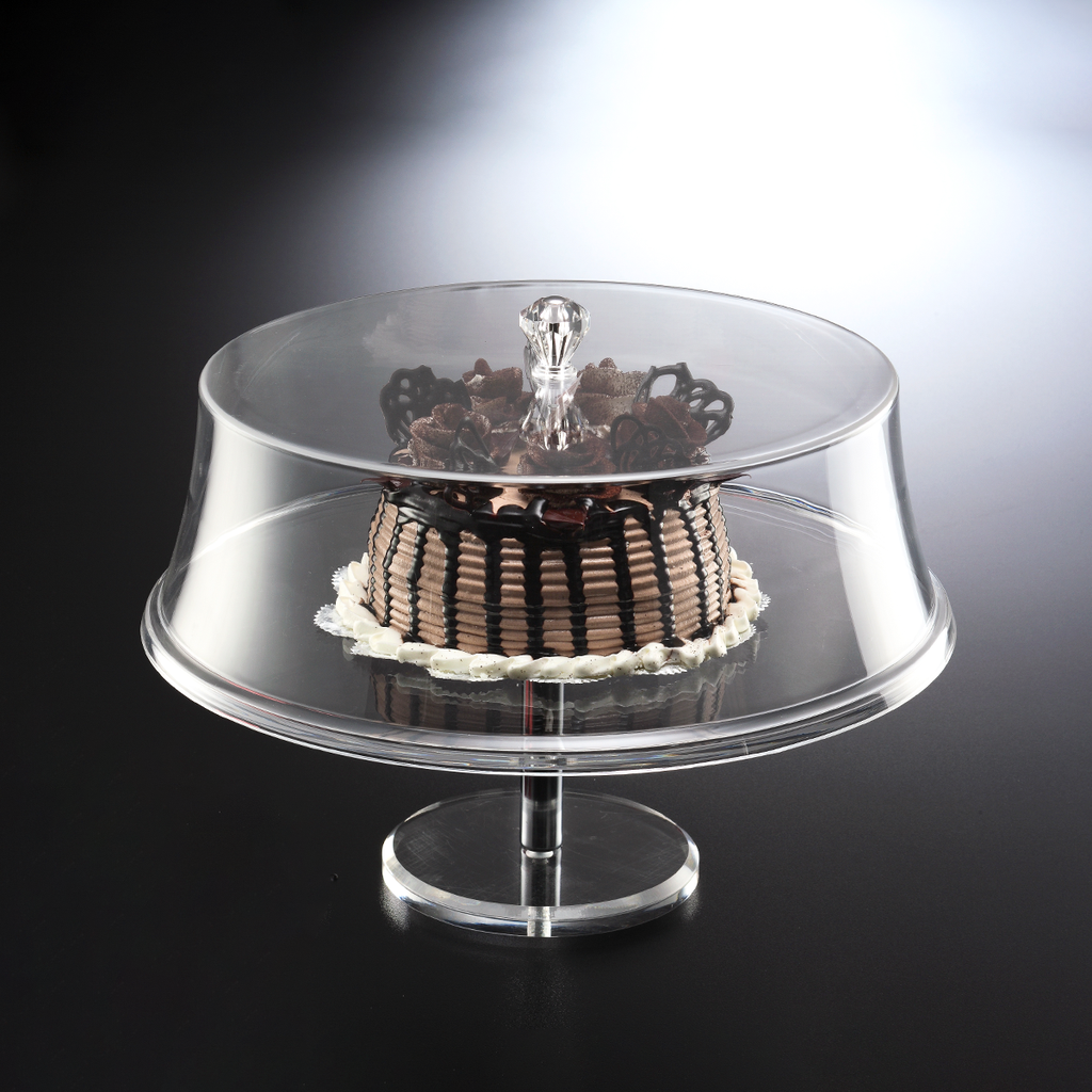 Vague Acrylic Round Cake Stand with Cover 30 cm