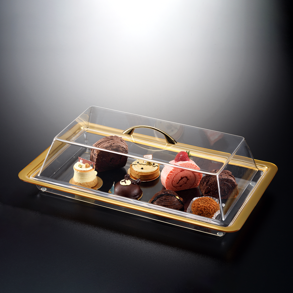 Vague Acrylic Bread Box Rectangular 54 cm Golden