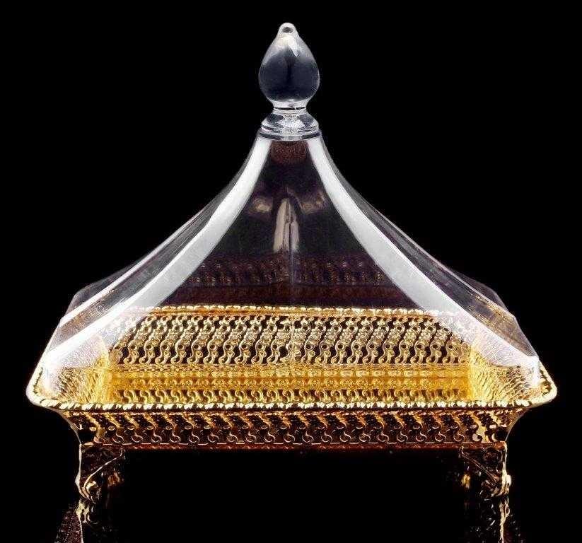 Vague Golden Rectangular Steel Cake Server 28 cm