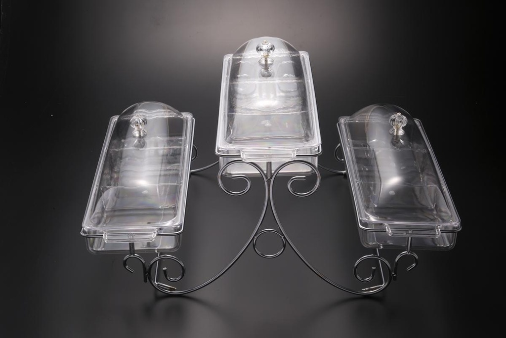 Vague Acrylic Serving Stand 3 Tier with 3 Comp. 42.5 cm Taiwan