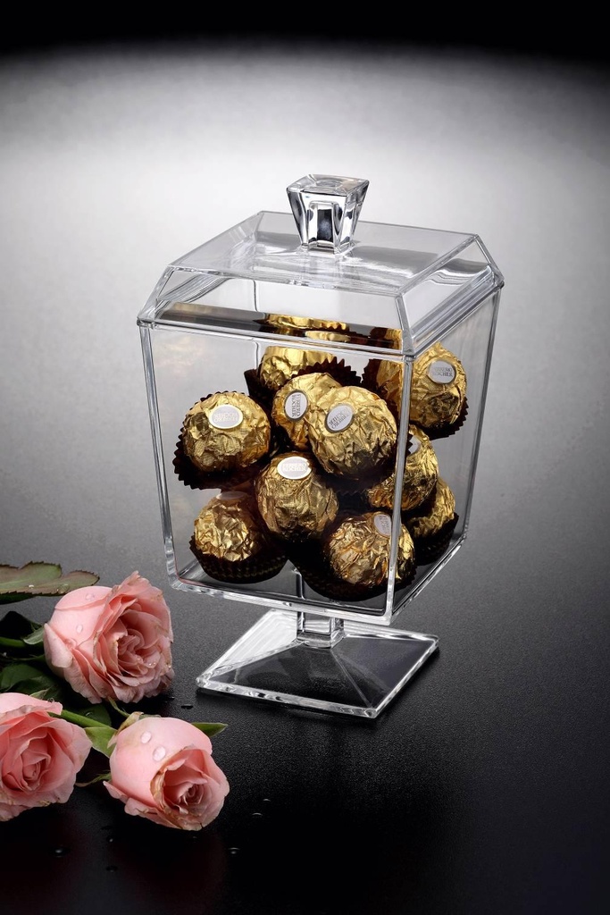 Vague Acrylic Square Candy Box Small Clear