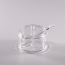 Vague Round Acrylic Serving Suger Pot with Spoon
