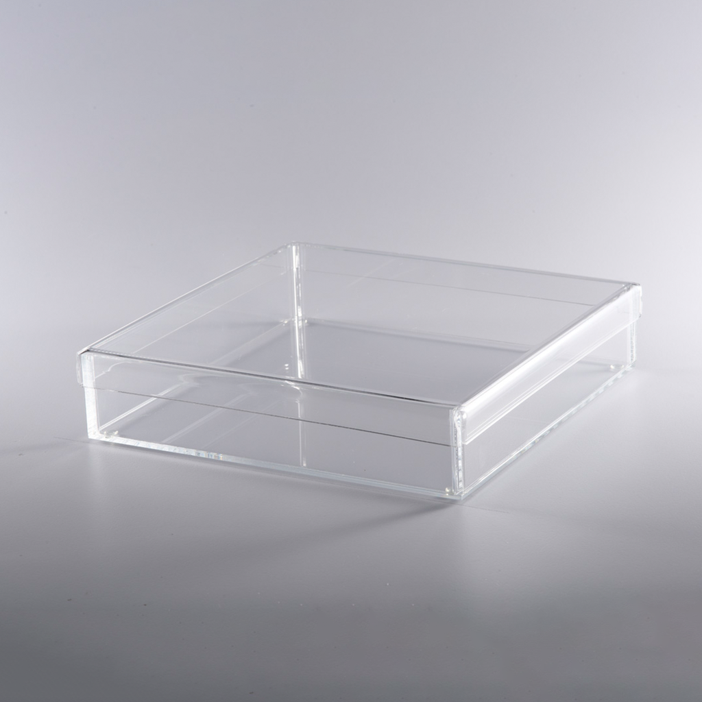 Vague Acrylic Square Serving Box with Cover